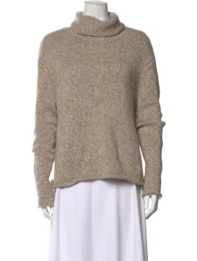 Pre-owned James Perse Cashmere Turtleneck Sweater In Neutrals