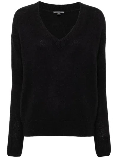 James Perse Cashmere V-neck Jumper In Schwarz
