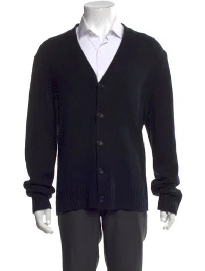 Pre-owned James Perse Cashmere V-neck Cardigan In Black