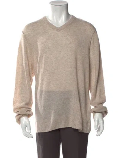 Pre-owned James Perse Cashmere V-neck Pullover W/ Tags In Neutral