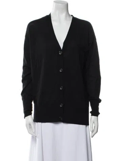 Pre-owned James Perse Cashmere V-neck Sweater In Black