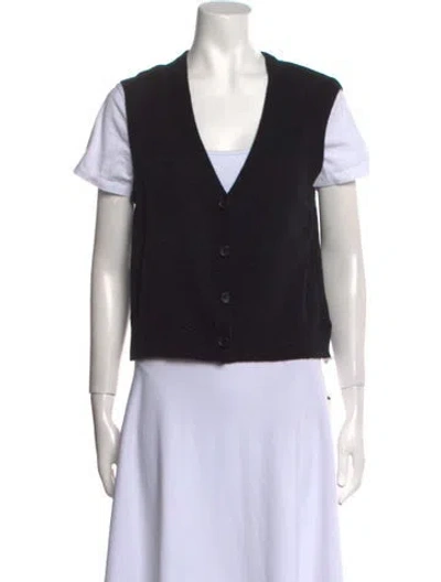 Pre-owned James Perse Cashmere V-neck Sweater In Black