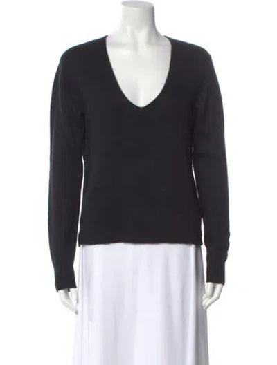 Pre-owned James Perse Cashmere V-neck Sweater In Black