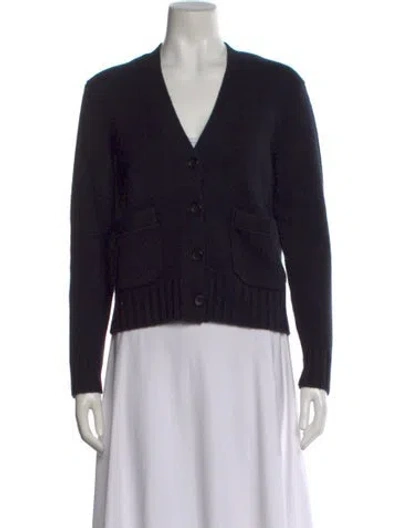 Pre-owned James Perse Cashmere V-neck Sweater In Black