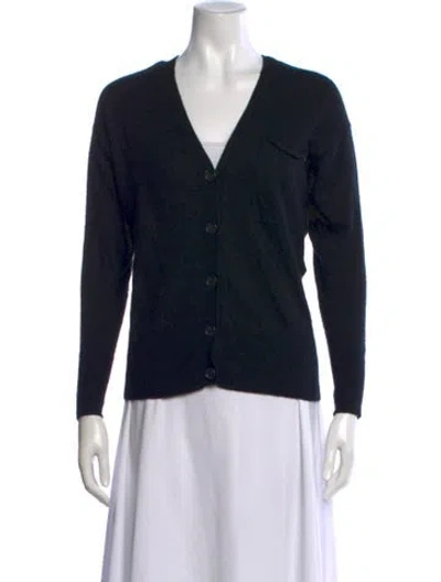 Pre-owned James Perse Cashmere V-neck Sweater In Black