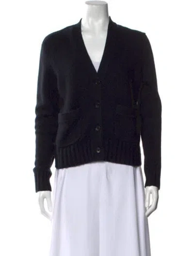 Pre-owned James Perse Cashmere V-neck Sweater In Black