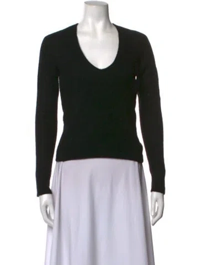 Pre-owned James Perse Cashmere V-neck Sweater In Black