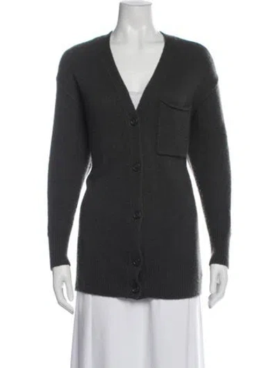 Pre-owned James Perse Cashmere V-neck Sweater In Blue