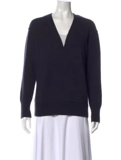 Pre-owned James Perse Cashmere V-neck Sweater In Blue