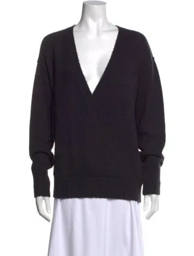 Pre-owned James Perse Cashmere V-neck Sweater In Blue