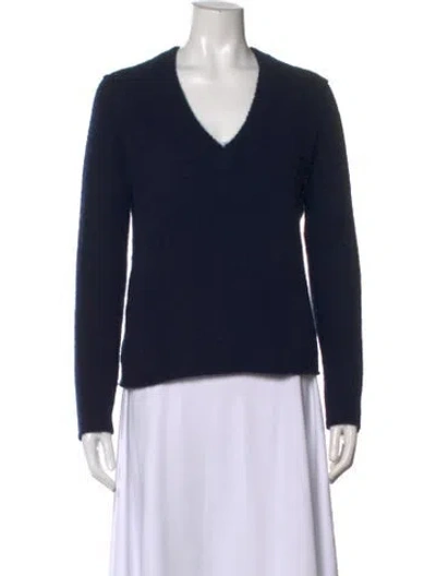 Pre-owned James Perse Cashmere V-neck Sweater In Blue