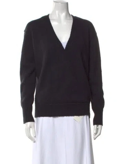Pre-owned James Perse Cashmere V-neck Sweater In Blue