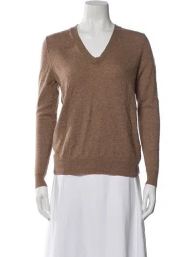 Pre-owned James Perse Cashmere V-neck Sweater In Brown