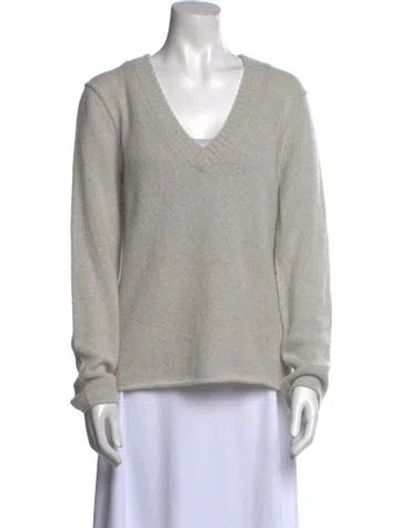 Pre-owned James Perse Cashmere V-neck Sweater In Gray