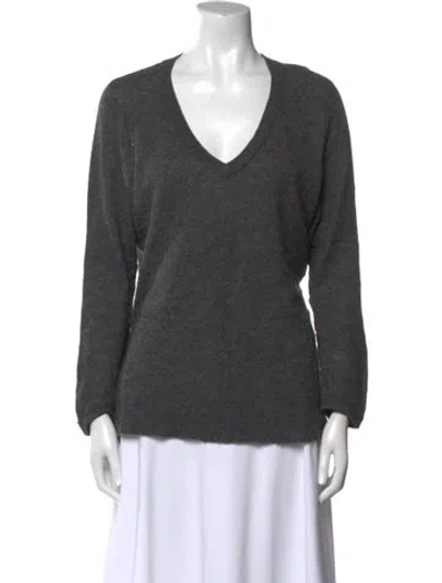 Pre-owned James Perse Cashmere V-neck Sweater In Gray