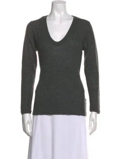 Pre-owned James Perse Cashmere V-neck Sweater In Gray