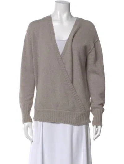 Pre-owned James Perse Cashmere V-neck Sweater In Gray