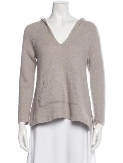 Pre-owned James Perse Cashmere V-neck Sweater In Gray