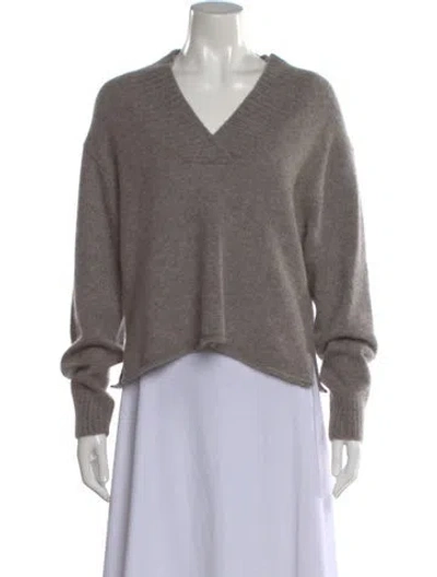 Pre-owned James Perse Cashmere V-neck Sweater In Gray