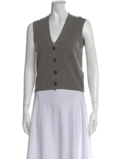 Pre-owned James Perse Cashmere V-neck Sweater In Gray