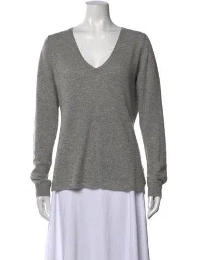 Pre-owned James Perse Cashmere V-neck Sweater In Gray
