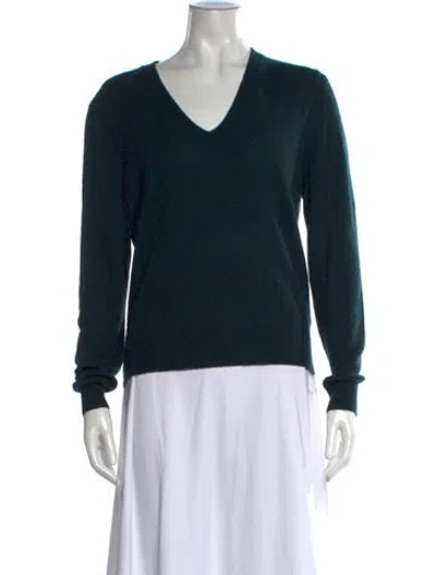 Pre-owned James Perse Cashmere V-neck Sweater In Green