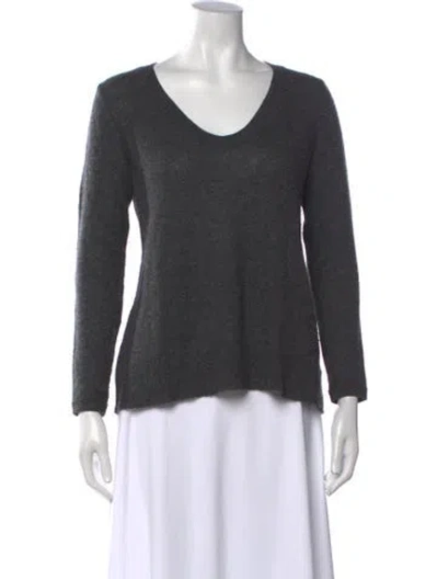 Pre-owned James Perse Cashmere V-neck Sweater In Grey