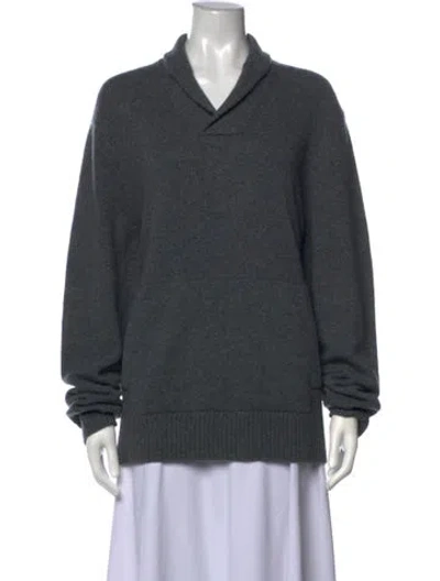 Pre-owned James Perse Cashmere V-neck Sweater In Grey