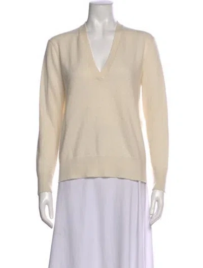 Pre-owned James Perse Cashmere V-neck Sweater In Neutral