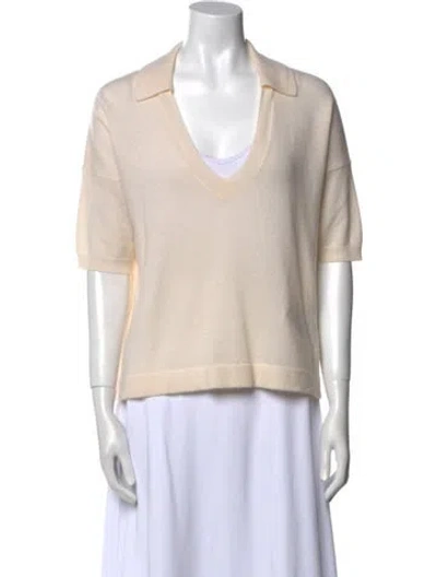 Pre-owned James Perse Cashmere V-neck Sweater In Neutral