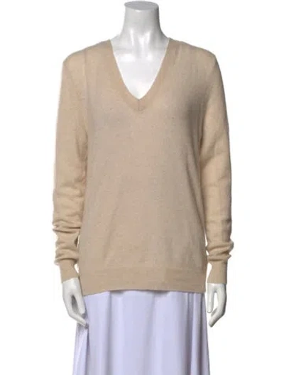 Pre-owned James Perse Cashmere V-neck Sweater In Neutral