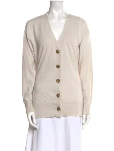 Pre-owned James Perse Cashmere V-neck Sweater In Neutral