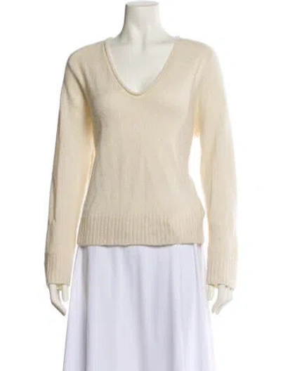 Pre-owned James Perse Cashmere V-neck Sweater In Neutral
