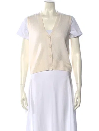 Pre-owned James Perse Cashmere V-neck Sweater In Neutral