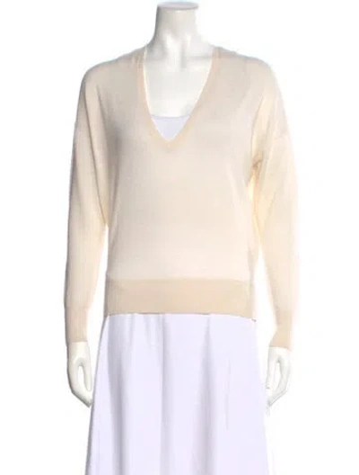 Pre-owned James Perse Cashmere V-neck Sweater In Neutral