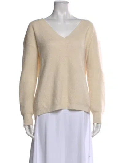 Pre-owned James Perse Cashmere V-neck Sweater In Neutral