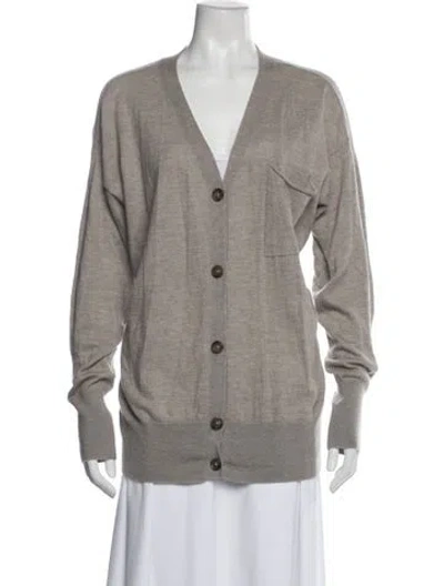 Pre-owned James Perse Cashmere V-neck Sweater In Neutral