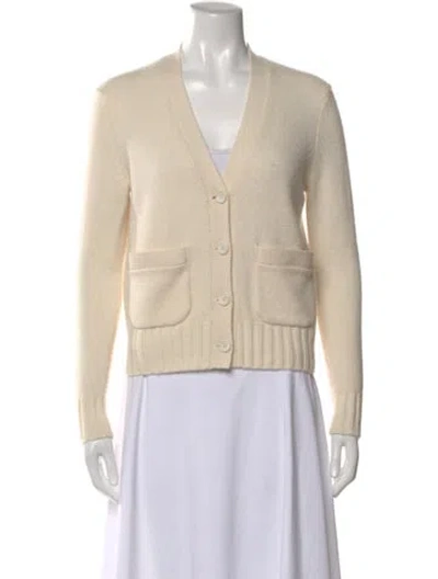 Pre-owned James Perse Cashmere V-neck Sweater In Neutral