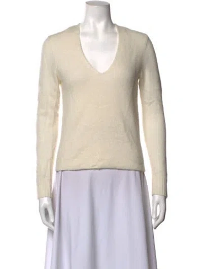 Pre-owned James Perse Cashmere V-neck Sweater In Neutrals