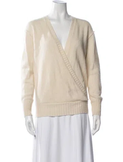 Pre-owned James Perse Cashmere V-neck Sweater In Neutrals