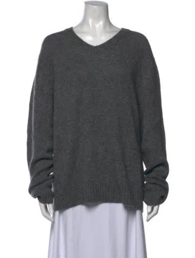 Pre-owned James Perse Cashmere V-neck Sweater W/ Tags In Grey