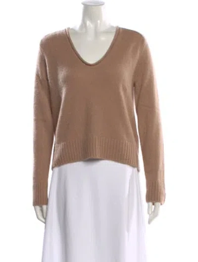 Pre-owned James Perse Cashmere V-neck Sweater W/ Tags In Neutral