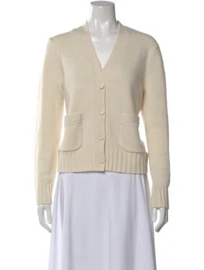 Pre-owned James Perse Cashmere V-neck Sweater W/ Tags In Neutral