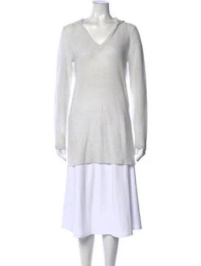 Pre-owned James Perse Cashmere V-neck Sweater In White