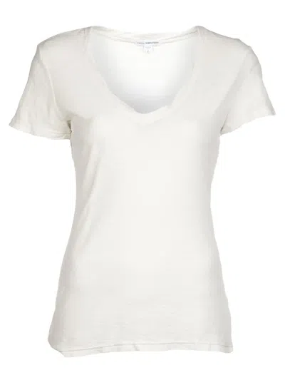James Perse Casual V-neck T-shirt In White