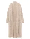 James Perse Chunky-knit Cashmere Marl Coat In Brown