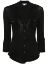 James Perse Classic-collar Cotton Cardigan In Black