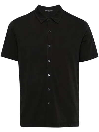 James Perse Classic-collar Cotton Shirt In Black