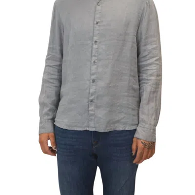 James Perse Classic Linen Shirt In Breeze Pigment In Gray