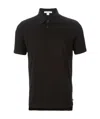 James Perse Sueded-jersey Polo Shirt In Black